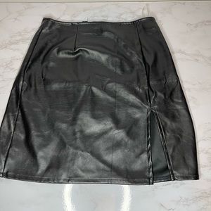 Black leather skirt